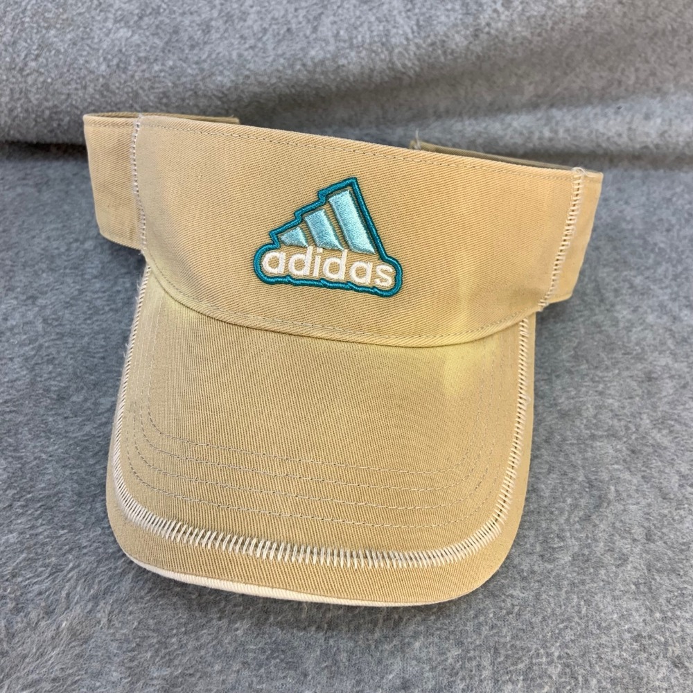 AdidasEmbroidered Logo Unisex Tan Visor Adjustable Athletic OSFA